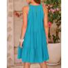 imageBTFBM Women Summer Halter Dresses Casual Spring 2025 Sleeveless ALine Tiered Swing Mini Dress Beach Vacation SundressSolid Bright Lake Blue