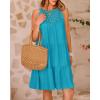 imageBTFBM Women Summer Halter Dresses Casual Spring 2025 Sleeveless ALine Tiered Swing Mini Dress Beach Vacation SundressSolid Bright Lake Blue