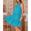 imageBTFBM Women Summer Halter Dresses Casual Spring 2025 Sleeveless ALine Tiered Swing Mini Dress Beach Vacation SundressSolid Bright Lake Blue