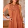 imageBTFBM Women Summer Halter Dresses Casual Spring 2025 Sleeveless ALine Tiered Swing Mini Dress Beach Vacation SundressSolid Brown Orange
