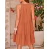 imageBTFBM Women Summer Halter Dresses Casual Spring 2025 Sleeveless ALine Tiered Swing Mini Dress Beach Vacation SundressSolid Brown Orange