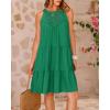 imageBTFBM Women Summer Halter Dresses Casual Spring 2025 Sleeveless ALine Tiered Swing Mini Dress Beach Vacation SundressSolid Green