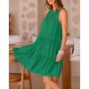 imageBTFBM Women Summer Halter Dresses Casual Spring 2025 Sleeveless ALine Tiered Swing Mini Dress Beach Vacation SundressSolid Green