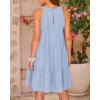 imageBTFBM Women Summer Halter Dresses Casual Spring 2025 Sleeveless ALine Tiered Swing Mini Dress Beach Vacation SundressSolid Light Blue