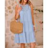 imageBTFBM Women Summer Halter Dresses Casual Spring 2025 Sleeveless ALine Tiered Swing Mini Dress Beach Vacation SundressSolid Light Blue