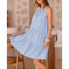 imageBTFBM Women Summer Halter Dresses Casual Spring 2025 Sleeveless ALine Tiered Swing Mini Dress Beach Vacation SundressSolid Light Blue