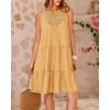 imageBTFBM Women Summer Halter Dresses Casual Spring 2025 Sleeveless ALine Tiered Swing Mini Dress Beach Vacation SundressSolid Light Orange