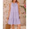 imageBTFBM Women Summer Halter Dresses Casual Spring 2025 Sleeveless ALine Tiered Swing Mini Dress Beach Vacation SundressSolid Light Purple