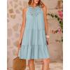 imageBTFBM Women Summer Halter Dresses Casual Spring 2025 Sleeveless ALine Tiered Swing Mini Dress Beach Vacation SundressSolid Mint Green