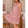 imageBTFBM Women Summer Halter Dresses Casual Spring 2025 Sleeveless ALine Tiered Swing Mini Dress Beach Vacation SundressSolid Pink