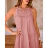 imageBTFBM Women Summer Halter Dresses Casual Spring 2025 Sleeveless ALine Tiered Swing Mini Dress Beach Vacation SundressSolid Pink
