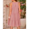 imageBTFBM Women Summer Halter Dresses Casual Spring 2025 Sleeveless ALine Tiered Swing Mini Dress Beach Vacation SundressSolid Pink