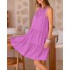 imageBTFBM Women Summer Halter Dresses Casual Spring 2025 Sleeveless ALine Tiered Swing Mini Dress Beach Vacation SundressSolid Purple
