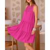 imageBTFBM Women Summer Halter Dresses Casual Spring 2025 Sleeveless ALine Tiered Swing Mini Dress Beach Vacation SundressSolid Rose Red