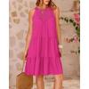 imageBTFBM Women Summer Halter Dresses Casual Spring 2025 Sleeveless ALine Tiered Swing Mini Dress Beach Vacation SundressSolid Rose Red