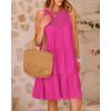 imageBTFBM Women Summer Halter Dresses Casual Spring 2025 Sleeveless ALine Tiered Swing Mini Dress Beach Vacation SundressSolid Rose Red