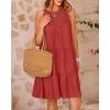 imageBTFBM Women Summer Halter Dresses Casual Spring 2025 Sleeveless ALine Tiered Swing Mini Dress Beach Vacation SundressSolid Rust Red