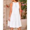 imageBTFBM Women Summer Halter Dresses Casual Spring 2025 Sleeveless ALine Tiered Swing Mini Dress Beach Vacation SundressSolid White