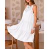 imageBTFBM Women Summer Halter Dresses Casual Spring 2025 Sleeveless ALine Tiered Swing Mini Dress Beach Vacation SundressSolid White