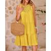 imageBTFBM Women Summer Halter Dresses Casual Spring 2025 Sleeveless ALine Tiered Swing Mini Dress Beach Vacation SundressSolid Yellow