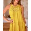 imageBTFBM Women Summer Halter Dresses Casual Spring 2025 Sleeveless ALine Tiered Swing Mini Dress Beach Vacation SundressSolid Yellow