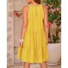 imageBTFBM Women Summer Halter Dresses Casual Spring 2025 Sleeveless ALine Tiered Swing Mini Dress Beach Vacation SundressSolid Yellow