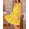imageBTFBM Women Summer Halter Dresses Casual Spring 2025 Sleeveless ALine Tiered Swing Mini Dress Beach Vacation SundressSolid Yellow
