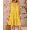 imageBTFBM Women Summer Halter Dresses Casual Spring 2025 Sleeveless ALine Tiered Swing Mini Dress Beach Vacation SundressSolid Yellow