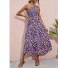 imageBTFBM 2025 Summer One Shoulder Dresses for Women Casual Sleeveless High Waist Floral Flowy Smocked Boho Beach Maxi DressFloral Black Blue