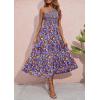 imageBTFBM 2025 Summer One Shoulder Dresses for Women Casual Sleeveless High Waist Floral Flowy Smocked Boho Beach Maxi DressFloral Black Blue