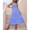 imageBTFBM 2025 Summer One Shoulder Dresses for Women Casual Sleeveless High Waist Floral Flowy Smocked Boho Beach Maxi DressFloral Blue White