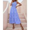 imageBTFBM 2025 Summer One Shoulder Dresses for Women Casual Sleeveless High Waist Floral Flowy Smocked Boho Beach Maxi DressFloral Blue White