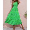 imageBTFBM 2025 Summer One Shoulder Dresses for Women Casual Sleeveless High Waist Floral Flowy Smocked Boho Beach Maxi DressFloral Green Blue