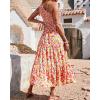 imageBTFBM 2025 Summer One Shoulder Dresses for Women Casual Sleeveless High Waist Floral Flowy Smocked Boho Beach Maxi DressFloral White Red