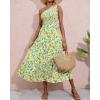 imageBTFBM 2025 Summer One Shoulder Dresses for Women Casual Sleeveless High Waist Floral Flowy Smocked Boho Beach Maxi DressFloral White Yellow