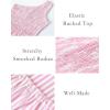 imageBTFBM 2025 Summer One Shoulder Dresses for Women Casual Sleeveless High Waist Floral Flowy Smocked Boho Beach Maxi DressStriped Pink
