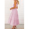 imageBTFBM 2025 Summer One Shoulder Dresses for Women Casual Sleeveless High Waist Floral Flowy Smocked Boho Beach Maxi DressStriped Pink