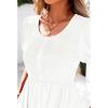 imageBTFBM Women Casual Summer Smocked Dresses 2025 Crew Neck Puff Short Sleeve Empire Waist ALine Beach Vacation Mini DressWhite