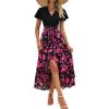 Big Floral Black Rose Red