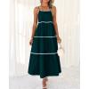 imageBTFBM Boho Summer Dresses 2025 Spaghetti Strap Backless Sundress RIC Rac Trim Tiered ALine Long Casual Vacation DressSolid Green