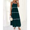 imageBTFBM Boho Summer Dresses 2025 Spaghetti Strap Backless Sundress RIC Rac Trim Tiered ALine Long Casual Vacation DressSolid Green