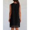 imageBTFBM Women Hollow Out Circle Embroidered Short Dresses Summer Casual Sleeveless Vacation Party Cocktail Tank DressBlack