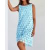 imageBTFBM Women Hollow Out Circle Embroidered Short Dresses Summer Casual Sleeveless Vacation Party Cocktail Tank DressLight Blue
