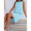 imageBTFBM Women Hollow Out Circle Embroidered Short Dresses Summer Casual Sleeveless Vacation Party Cocktail Tank DressLight Blue