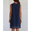 imageBTFBM Women Hollow Out Circle Embroidered Short Dresses Summer Casual Sleeveless Vacation Party Cocktail Tank DressNavy
