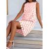 imageBTFBM Women Hollow Out Circle Embroidered Short Dresses Summer Casual Sleeveless Vacation Party Cocktail Tank DressPink