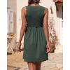 imageBTFBM Women Sleeveless Summer Dress 2025 Crewneck Ribbed Knit Ruffle Swing Button Down Beach Sun Mini Tank Short DressesArmy Green