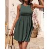 imageBTFBM Women Sleeveless Summer Dress 2025 Crewneck Ribbed Knit Ruffle Swing Button Down Beach Sun Mini Tank Short DressesArmy Green