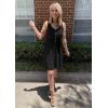 imageBTFBM Women Sleeveless Summer Dress 2025 Crewneck Ribbed Knit Ruffle Swing Button Down Beach Sun Mini Tank Short DressesButtons Black