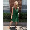 imageBTFBM Women Sleeveless Summer Dress 2025 Crewneck Ribbed Knit Ruffle Swing Button Down Beach Sun Mini Tank Short DressesButtons Dark Green
